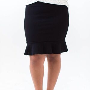 Elegant Black Flounce Skirt